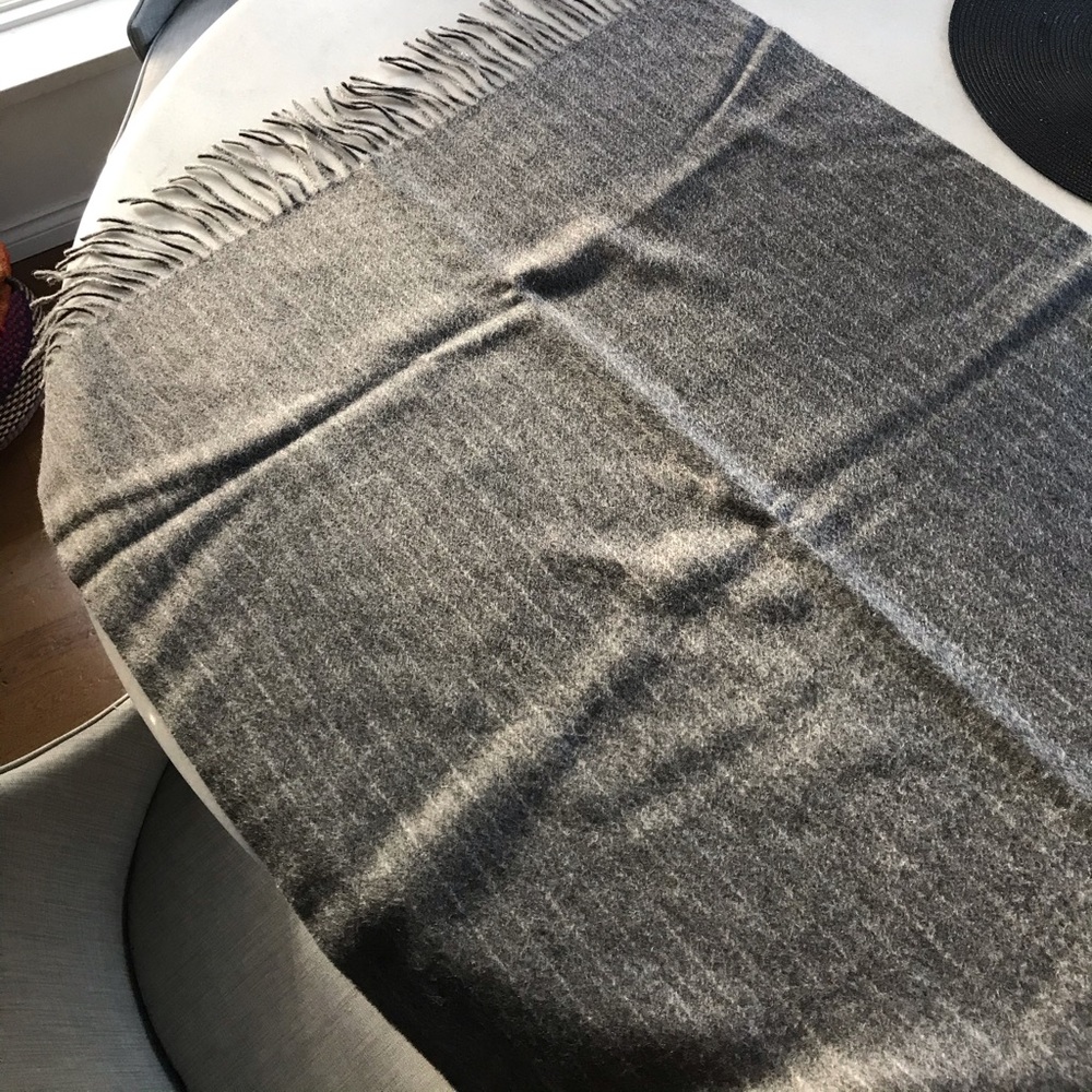 Gray pinstripe cashmere scarf